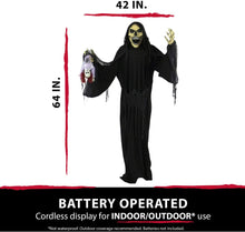 Load image into Gallery viewer, Haunted Hill Farm HHRPR-6FLSA Life-Size Animatronic Reaper, Indoor/Outdoor Halloween Decoration, Multi