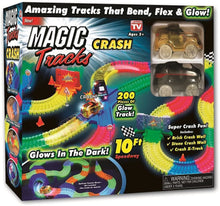 Load image into Gallery viewer, Ontel Magic Tracks Crash - 2 Race Cars and 10 ft of Flexible, Bendable Glow in The Dark Racetrack - As Seen on TV
