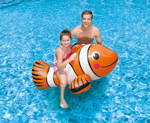 Blue Wave Clown Fish Inflatable Ride-On Pool Toy, 67