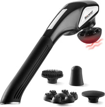 Load image into Gallery viewer, Cordless Percussion Handheld Back Massager - Heated Deep Tissue Body Massage for Muscle Pain Relief - Portable &amp; Rechargeable