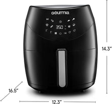 Load image into Gallery viewer, Gourmia GAF718 Digital Free Fry Air Fryer- No Oil Healthy Cooking - Touch LCD Display with 8 Presets - 1700 Watt - 7 Qt Basket Pan - Recipe Book Included
