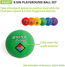 Load image into Gallery viewer, Champion Sports Playground Ball Set with Pump, 8.5&quot; Set of 6, Assorted