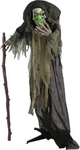 Load image into Gallery viewer, Haunted Hill Farm HHSKEL-2FLS Life-Size Animated Talking Skeleton Prop w/Moving Mouth, Battery-Operated Indoor/Outdoor Halloween Decoration, Color 1