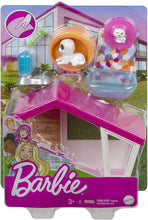 Load image into Gallery viewer, Barbie Mini Playset with 2 Pet Puppies, Doghouse and Pet Accessories, Gift for 3 to 7 Year Olds (GRG78)