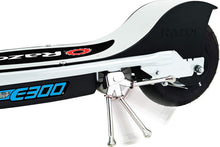 Load image into Gallery viewer, Razor E300 Electric Scooter - 9" Air-filled Tires, Up to 15 mph and 10 Miles Range, White/Blue