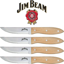 Load image into Gallery viewer, Jim Beam Steak Knife Set (4 Pack), JB0165, 10&quot;, Brown