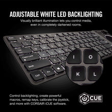 Load image into Gallery viewer, Corsair K83 Wireless Keyboard - Bluetooth and USB - Works w/PC, Smart TV, Streaming Box - Backlit LED