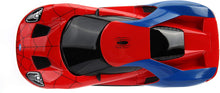 Load image into Gallery viewer, JADA toys Marvel Spider-Man 2017 Ford GT R/C, 1: 16 Scale with USB Charging, 2.4Ghz &amp; Turbo Boost, Red and Blue
