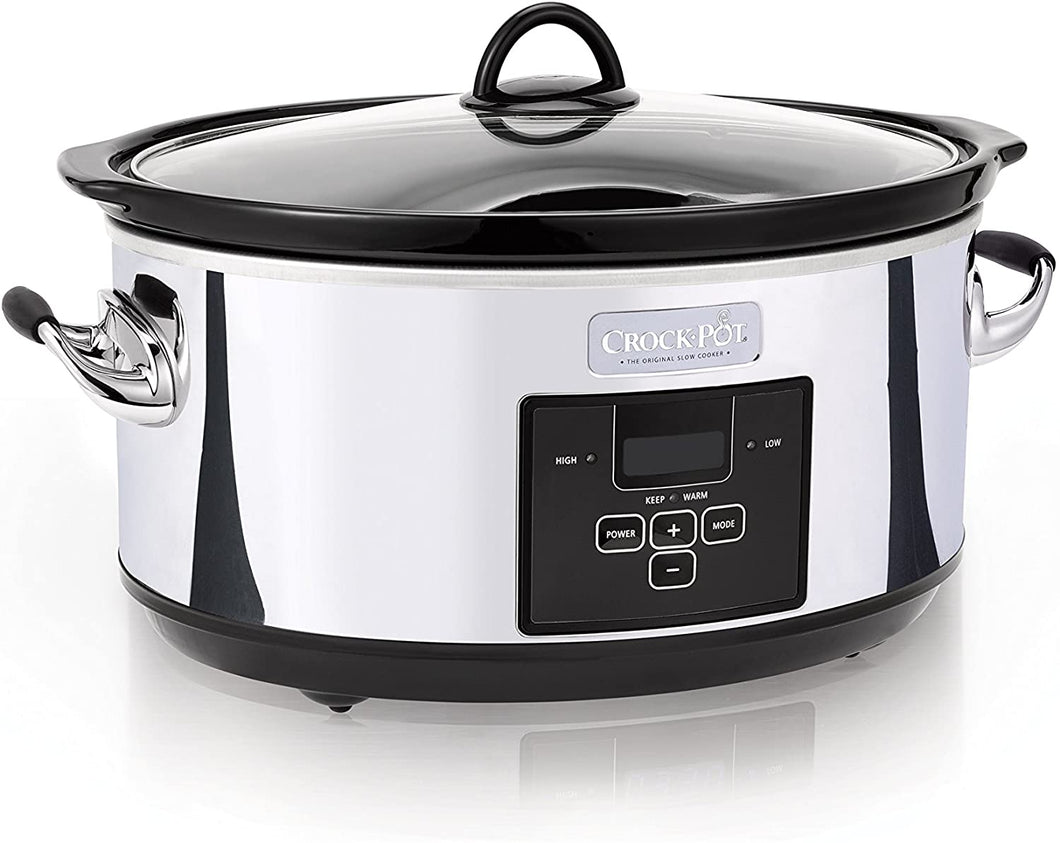 Crock-Pot 7 Quart Programmable Slow Cooker with Digital Countdown Timer|Polished Platinum