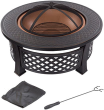 Load image into Gallery viewer, PURE GARDEN 32" ROUND METAL FIRE PIT