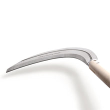 Load image into Gallery viewer, Nisaku NJP3210 7.5" Extra-Length Grass and Weeding Sickle, Authentic Japanese Tomita (Est. 1960) Stainless Steel, Polished 23.5" Hardwood Handle