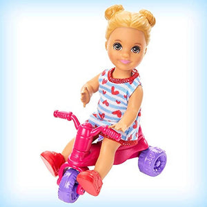 Barbie Skipper Babysitters Inc. Feeding Playset with Babysitting Skipper Doll, Toddler Doll with Feeding Feature, High Chair, Tricycle and Food-Themed Accessories for Kids 3 to 7 Years Old
