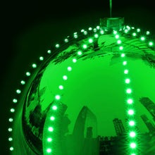 Load image into Gallery viewer, Alpine Corporation LPA108L-GN Hanging Christmas Ball Ornament with Chasing LED Lights Plug-in Festive Indoor Holiday Décor, 13-Inch Tall, Green