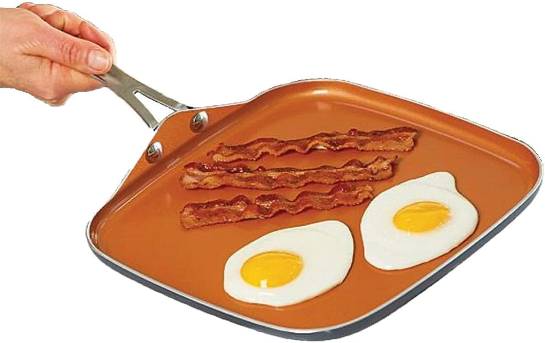 Gotham Steel Nonstick Pan – 10.5” Griddle Perfect for making Eggs, Pancakes, Bacon and More – Coated with Ceramic and Titanium, Brown