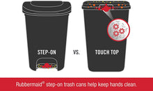 Load image into Gallery viewer, Rubbermaid NEW 2019 VERSION Step-On Lid Trash Can for Home, Kitchen, and Bathroom Garbage, 13 Gallon