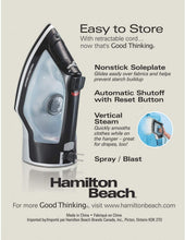 Load image into Gallery viewer, Hamilton Beach Full-Size Iron with Retractable Cord 14289