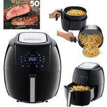 Load image into Gallery viewer, GoWISE USA 1700-Watt 5.8-QT 8-in-1 Digital Air Fryer and 50 Recipes for your Air Fryer Book (Black)