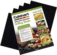 Load image into Gallery viewer, Cuisinart CNGS-1613 Non-Stick Reusable Grilling Sheets, Black