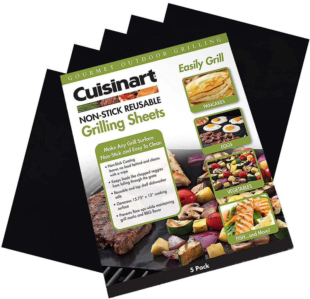 Cuisinart CNGS-1613 Non-Stick Reusable Grilling Sheets, Black