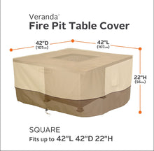Load image into Gallery viewer, Classic Accessories Veranda Square Fire Pit/Table Cover