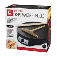 Load image into Gallery viewer, Chefman 12&quot; Electric Crepe Maker &amp; Griddle, Precise Temperature Control for Perfect Crepes, Blintzes, Pancakes, Eggs, Bacon and more, Non Stick, Includes Batter Spreader &amp; Spatula