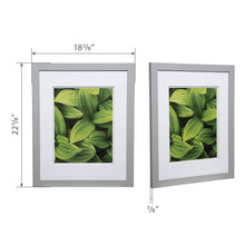 Load image into Gallery viewer, Gallery Solutions Photo 16x20 Flat Grey Wall Frame with Double White Mat for 11x14 Picture 16&quot; x 16&quot; Gray