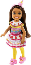 Load image into Gallery viewer, Barbie Club Chelsea Dress-Up Doll (6-Inch Brunette) in Cake Costume with Pet and Accessories, for 3 to 7 Year Olds