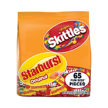 Load image into Gallery viewer, SKITTLES and STARBURST Original Candy Bag, 65 Fun Size Pieces, 31.9 ounces