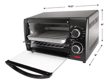 Load image into Gallery viewer, Chefman 4 Slice Countertop Toaster Oven w/ Variable Temperature Control and 30 Minute Timer; Cooking Functions to Bake, Broil, Toast, and Keep Warm -  Black