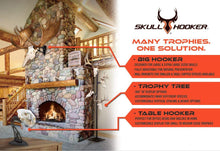 Load image into Gallery viewer, Skull Hooker Big Hooker European Trophy Mount – Perfect Kit for Hanging and Mounting Taxidermy Elk, Moose, &amp; Caribou Antlers Skulls for Display – Graphite Black