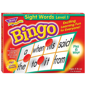 Trend Enterprises Sight Words Bingo - Set of 46 Words and 36 Playing Cards