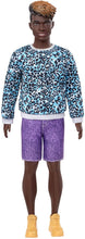 Load image into Gallery viewer, Barbie Ken Fashionistas Doll #153 with Sculpted Dreadlocks Wearing Blue Animal-Print Shirt, Purple Shorts &amp; Boots, Toy for Kids 3 to 8 Years Old
