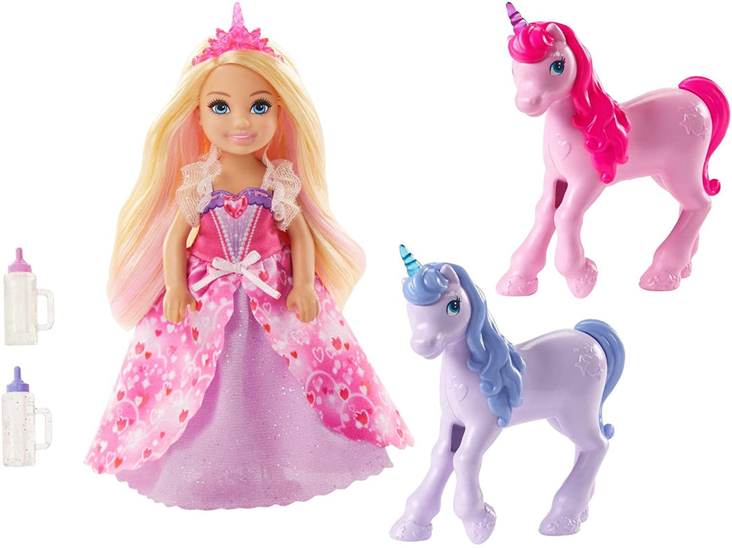 Barbie Dreamtopia Gift Set, Chelsea Princess Doll with Baby Unicorns