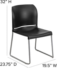 Load image into Gallery viewer, Flash Furniture 5 Pk. HERCULES Series 880 lb. Capacity Black Full Back Contoured Stack Chair with Sled Base