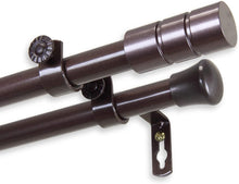 Load image into Gallery viewer, Theo Double Curtain Rod 28-48 inch - Cocoa