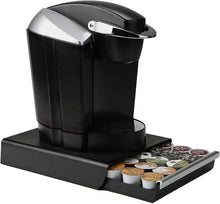 Load image into Gallery viewer, Mind Reader 2 Pack Coffee Condiment Storage Organizer with K-Cup Single Serve Coffee Pod Drawer, Black