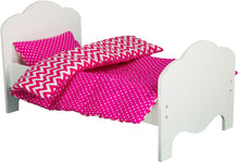 Load image into Gallery viewer, Olivia's Little World - Princess Bedding Eco-Friendly (Modern Chevron) , Wooden 18 inch Doll Furniture, White