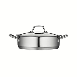 Tramontina 80101/005DS Gourmet Prima Stainless Steel, Induction-Ready, Impact Bonded, Tri-Ply Base Covered Casserole, 5 Quart, Made in Brazil