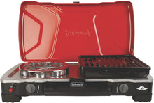 Load image into Gallery viewer, Coleman Hyperflame Fyresergeant 2 Burner 3-IN-1 Propane Stove , Red