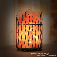 Load image into Gallery viewer, WBM 1301B Himalayan Glow Himalayan Salt lamp Night Light Tall Round Basket Salt lamp,Himalayan Night Light Salt Lamp with ETL Salt lamp Light Bulb/Dimmer Control and Salt Chunks