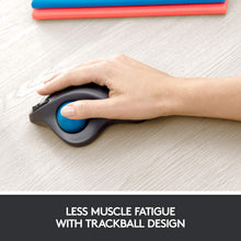 Load image into Gallery viewer, Logitech M570 Wireless Trackball Mouse – Ergonomic Design with Sculpted Right-Hand Shape, Compatible with Apple Mac and Microsoft Windows Computers, USB Unifying Receiver, Dark Gray