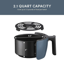 Load image into Gallery viewer, Elite Gourmet EAF-0201 Personal Compact Space Saving Electric Hot Air Fryer Oil-Less Healthy Cooker, Timer &amp; Temperature Controls, PFOA/PTFE Free, 1000-Watts with Recipes, 2.1 Quart, Black