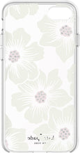Load image into Gallery viewer, Kate Spade New York Phone Case|For Apple iPhone 8, iPhone 7, iPhone 6S, and iPhone 6|Protective Phone Cases with Slim Design, Drop Protection,and Floral Print-Hollyhock Cream/Blush/Crystal Gems/Clear