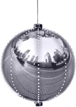 Load image into Gallery viewer, Alpine Corporation LPA108L-SL Hanging Christmas Ball Ornament with Chasing LED Lights Plug-in Festive Indoor Holiday Décor, 13-Inch Tall, Silver