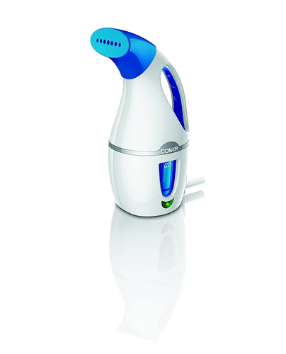 Conair Complete Steam Hand Held Fabric Steamer; Great for Travel and Touch Ups ~ Perfect for Small Spaces; White / Blue
