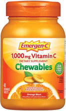 Load image into Gallery viewer, Emergen-C Chewable Vitamin C 1000mg, With B Vitamins And Antioxidants Tablet (40 Count, Orange Blast Flavor), Dietary Supplement, Multi