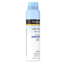 Load image into Gallery viewer, Neutrogena Ultra Sheer Spf#45 Body Mist Full Reach Spray 5 Ounce (141g))