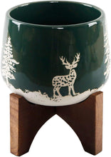 Load image into Gallery viewer, Flora Bunda 5“ Ceramic Planter on Wood Stand