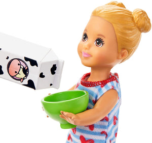 Barbie Skipper Babysitters Inc. Feeding Playset with Babysitting Skipper Doll, Toddler Doll with Feeding Feature, High Chair, Tricycle and Food-Themed Accessories for Kids 3 to 7 Years Old