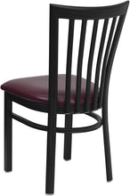 Load image into Gallery viewer, Flash Furniture HERCULES Series Black School House Back Metal Restaurant Chair - Vinyl Seat